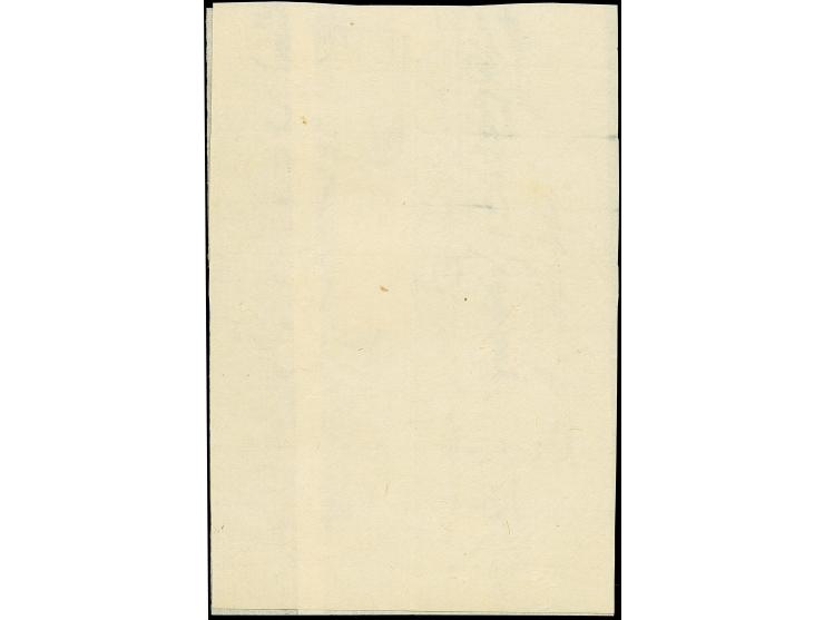 1871, 200 mon vermilion, a vertical pair, plate II, positions 5-13, tied by framed blue "Ken" to the reverse of a cover, slig