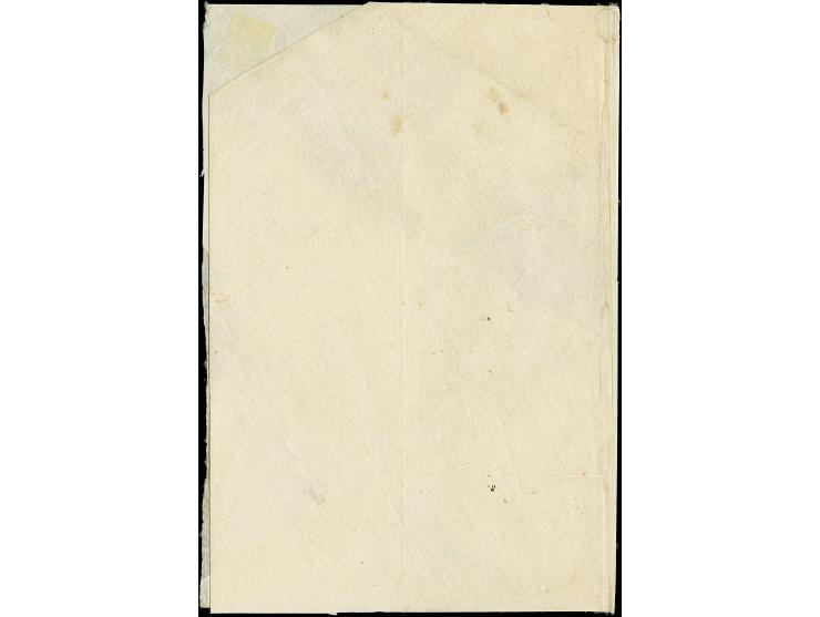 1871, 200 mon vermilion, plate I, early printing, a vertical pair, positions 25-33, the latter with positional pinhole, tied 