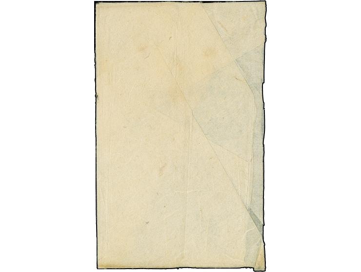 1872, 5 sen greenish blue, middle period printing, tied by framed "Ken" to the reverse of a cover from Tokyo to Kaminakashima